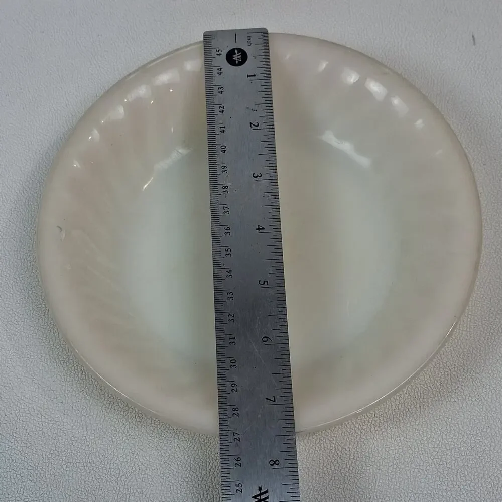 Fire-King Swirl Dinnerware Dinner Plate Ivory 7.5